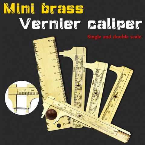 1PCS 60-120mm High quality Mini Brass Caliper Pure Copper Vernier Single scale Dual-scale Measuring Ruler Portable Retro ► Photo 1/4