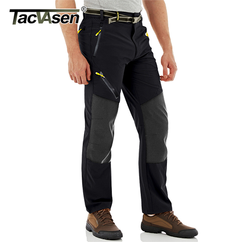 TACVASEN Summer Lightweight Quick Dry Trousers Men Rip-stop Multi-Pockets Tactical Military Trousers Elastic Straight Hike Pants ► Photo 1/6
