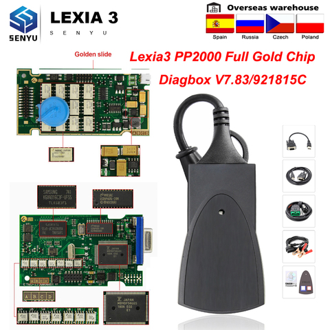 Lexia 3 Full Gold Chip 921815C PP2000 Diagbox V7.83 Lexia3 PP 2000 For Citroen/Peugeot OBD OBD2 Car diagnostic Auto Scanner Tool ► Photo 1/6