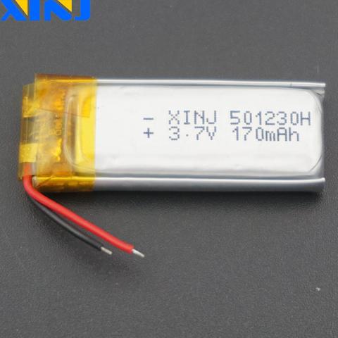 XINJ 3.7V 170 mAh Li Lithium Polymer Battery Li po cell 501230 For DVC smart watches mp4 headphones bluetooth earphone speaker ► Photo 1/5