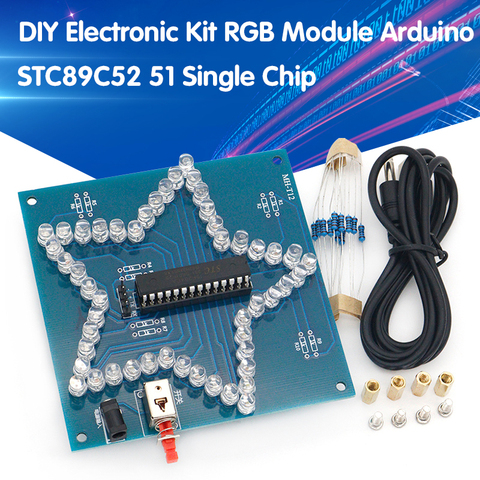 DIY Electronic Kit Heart Shape Colorful Glare LED RGB Module Love Water Light STC89C52 51 Single Chip Microcomputer For Arduino ► Photo 1/6