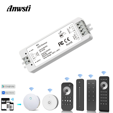LED Dimmer 12V 24V PWM RF 2.4G Wireless Touch Remote Controller 5V 36V Smart Wifi Dimmer Switch for Single Color LED Strip Light ► Photo 1/6