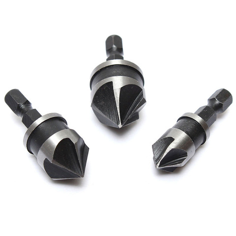 3pcs 12mm 16mm 19mm Countersink Bore Set 1/4