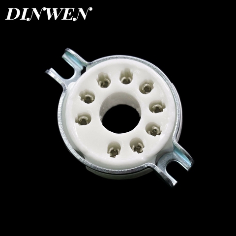 1PC 9PIN TUBE SOCKET B9D Ceramic VALVE BASE for EL509,EL519,PL519 Vintage Audio Amplifier DIY HiFI Chassis Mount ► Photo 1/2