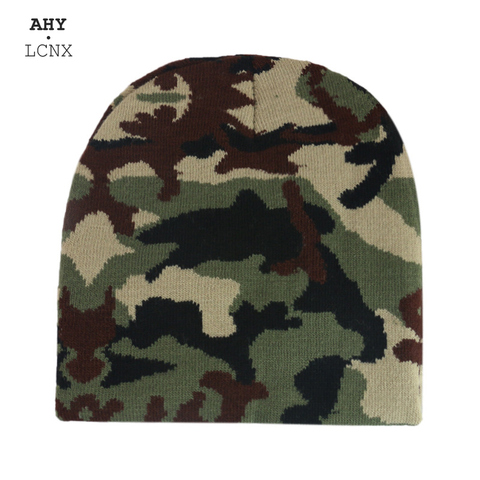 Winter Men's Hat Women's Outdoor Spring Hat Warm Knitted Hats Army Green Camouflage Beanie Hats For Men Bonnet Gorro Men's cap ► Photo 1/6