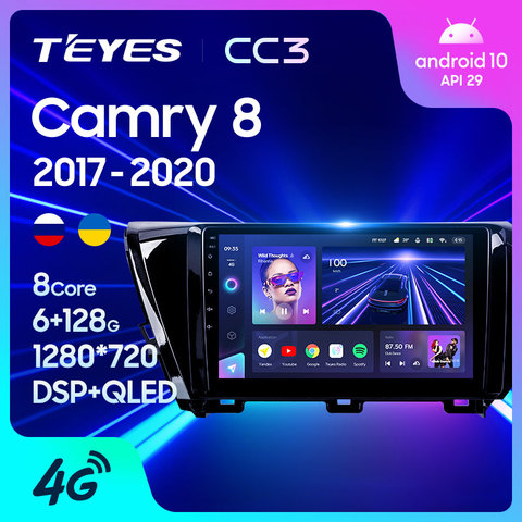 TEYES CC3 For Toyota Camry 8 XV 70 2017 2022 Car Radio Multimedia Video Player Navigation stereo GPS Android 10 No 2din 2 din dvd ► Photo 1/6