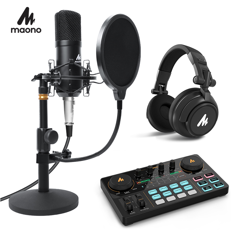 MAONO Podcast Microphone Kit 3.5mm Condenser Studio microfono