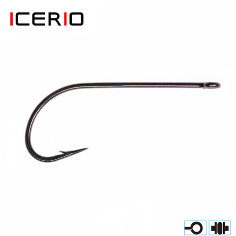 ICERIO 50PCS Fly Tying Hook 2XL Standard Stinger Deer Hair Hook for Smaller Pike and Bass Patterns and Larger Saltwater Shrimps ► Photo 1/5