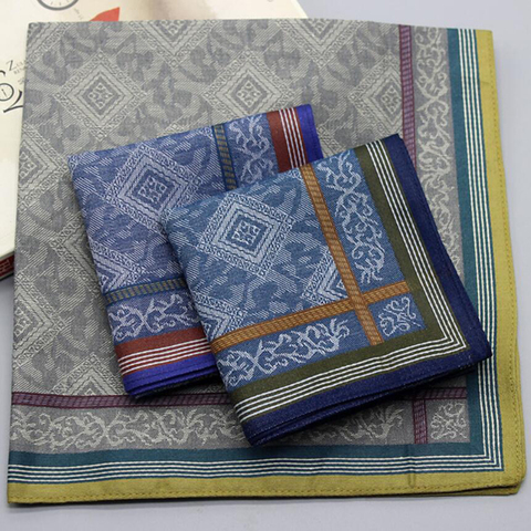 3pcs Mens Plaid Wedding Handkerchiefs 100% Cotton Man Pocket Towel Square Hanky 43 x 43cm ► Photo 1/5