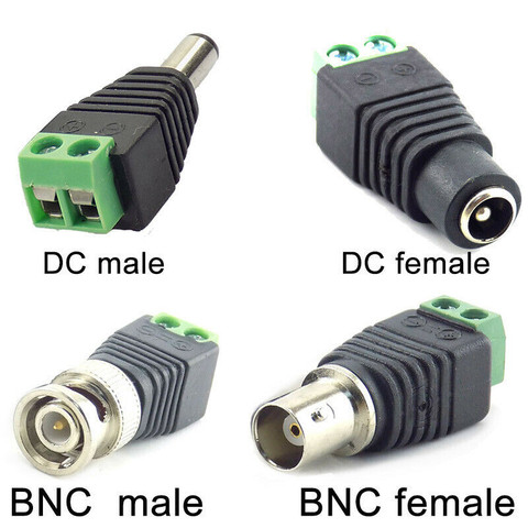 2/5/10pcs 12V DC BNC Male female Connector Coax Cat5 to BNC Female Plug for Led Strip Lights Video Balun CCTV Camera Accessories ► Photo 1/6