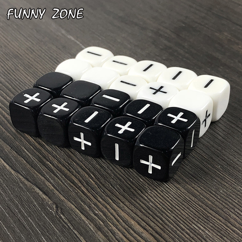 10 Fudge Dice  Compatible with Fate Tabletop Role-Playing Game Dice Black White ► Photo 1/6