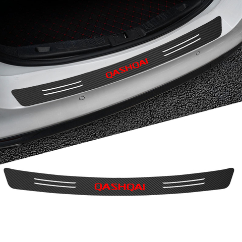 Car Tail trunk Rear Bumper Protector Carbon fiber Sticker For Nissan QASHQAI Auto styling Accessories ► Photo 1/6