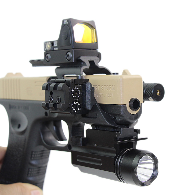 Tactical Red Dot Laser Sight Scope for Glock 17 19 and 20mm Rail hand gun Red 