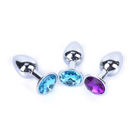 1 Pcs Small Size Metal Crystal Anal Plug Stainless Steel Booty Beads For Men Couples Jewelled Anal Butt Plug Sex Toys Products ► Photo 1/6