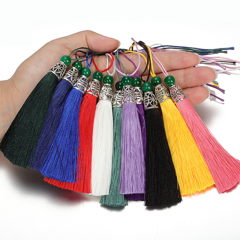 10pcs/lot 9cm Multicolor Cotton Silk Tassel Brush Tassel With Bead For Earrings Charms Pendant DIY Jewelry Making Handmade Craft ► Photo 1/6