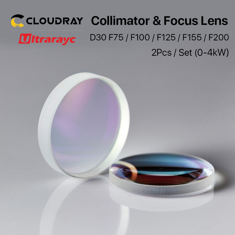Ultrarayc Fiber Laser Collimator & Focus Lens D30 F75/F100/F125/F150/F200 2Pcs/Set for Raytools WSX Bodor Laser Head BT240S ect ► Photo 1/5