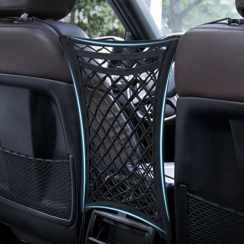 Universal Strong Elastic Car Organizer Net Mesh Seat Back Bag Organizer Stowing Tidying Interior Car Styling Accessories Supplie ► Photo 1/6