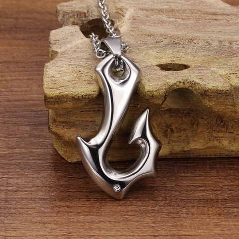 New Trendy Special Shape Fish Hook Pendant Necklace Men's Necklace Viking Fish Hook Pendant Metal Jewelry Party Accessories ► Photo 1/4