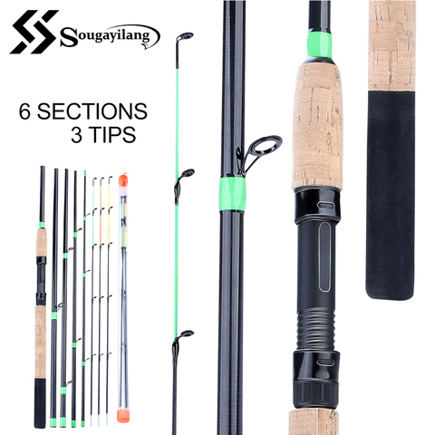 Sougayilang 3m Feeder L M H Power Fishing Rod Lengthened Handle 6 Sections Fishing Rod Carbon Fiber Travel Rod Fishing Tackle ► Photo 1/6