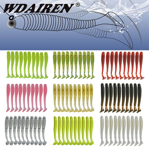 10pcs/lot fishing Soft Artificial worm lures  48mm 0.8g Jigging Wobblers fishy smell Silicone Flexible Bait Swimbait Maggots ► Photo 1/6