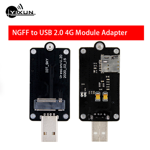 M.2 NGFF to USB 4G module adapter development board with Nano SIM slot for EM20-G EM12-G EM05 EM06 SIM7906E-M2 SIM7912G SIM7920G ► Photo 1/2