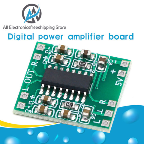 PAM8403 Super mini digital amplifier board 2 * 3W Class D digital amplifier board efficient 2.5 to 5V USB power supply ► Photo 1/6