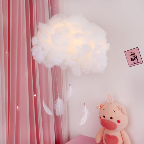 LED Night Light Cute Cotton Cloud Shape Lamp DIY Handmade Material Package Wall Hanging Indoor Lighting Home Bedroom Decor ► Photo 1/6