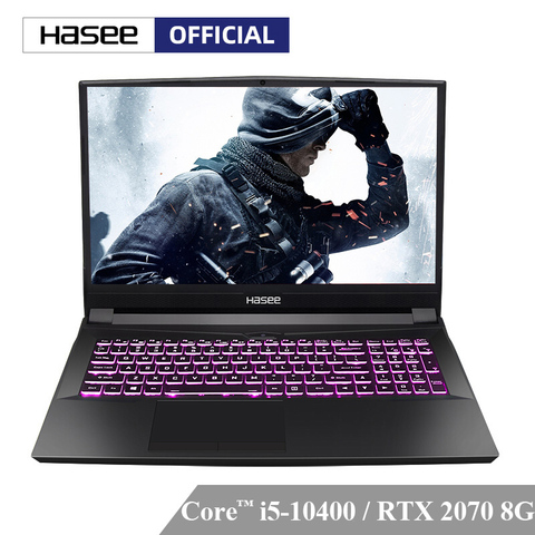 Hasee TX9-CU5DK Laptop for Gaming(Intel Core I5-10400+RTX2070/16GB RAM/256SSD+1THDD/16.1''144hz 72%NTSC IPS)Notebook computer ► Photo 1/5