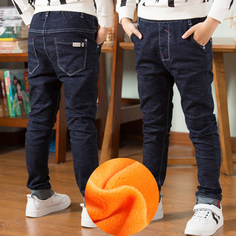 Spring Autumn Children Jean Pants Teen Boys Denim Trousers Casual Letter Cotton Pencil Pants Leggings Boy Dark Jeans ► Photo 1/6