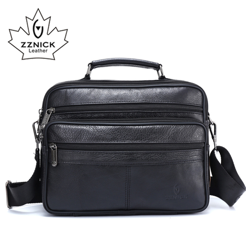 ZZNICK Genuine Cowhide Leather Shoulder Bag 2022 Men Travel New Fashion Men Bag Messenger Bags Flap Crossbody Bag Handbags ► Photo 1/6