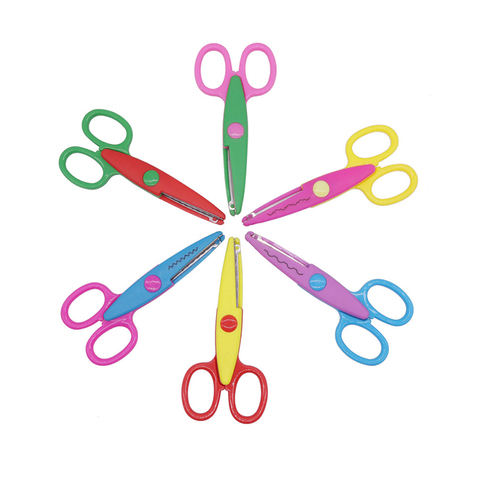 Kids Paper Craft Scissors Kid-Friendly Craft Scissors DIY Decorative  Cartoons Lace Scissor Toddler Safety Scissors With Cover - AliExpress