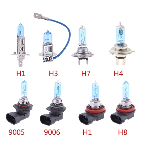 1pc Halogen Bulb 12V 55W 5000K Quartz Glass Car Headlight Lamp  H1/H3/H4/H7/H11 T8WF ► Photo 1/6