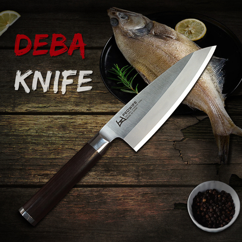 PEDWIFE 180MM Deba knife Stainless Steel Fish Head Knife Sushi Salmon knives Japanese Kitchen knife with Scabbard Cooking Tools ► Photo 1/6