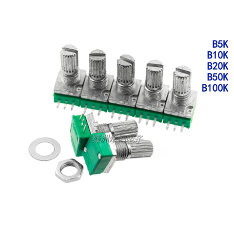 5PCS  RK097N  Single Potentiometer  B 5K/10K/20K/50K/100K  3PIN  Audio/Amplifier ► Photo 1/3