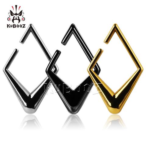 KUBOOZ Ear Piercing Ring Studs Gauges Stretcher Stainless Steel Body Jewelry Earring Expander Fashion Gift For Women 6mm 2PCS ► Photo 1/6