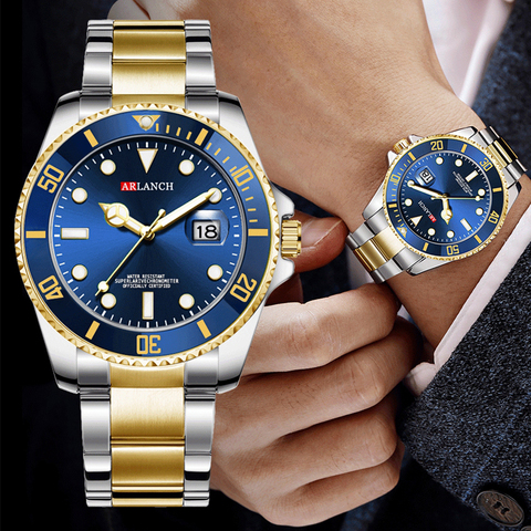 Luxury Mens Watches Stainless Steel Business Waterproof Date Quartz Watch Men Fashion Luminous Sport Clock Relogio Masculino ► Photo 1/6