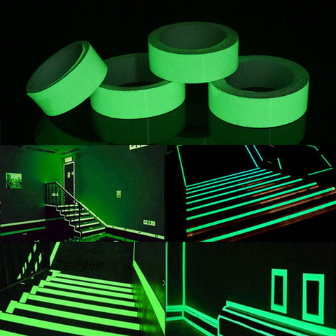1.4/3/4/5m Luminous Band Baseboard Glow In Dark Tape Safety Security Warning Waterproof Fluorescent Tape Home Decor Wall Sticker ► Photo 1/6