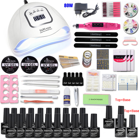 Nail set for Manicure with UV Nail Lamp 80/54W 20000RPM Manicure Machine Manicure Tool Set Nail File Kit Nail Kit Pedicure Set ► Photo 1/6