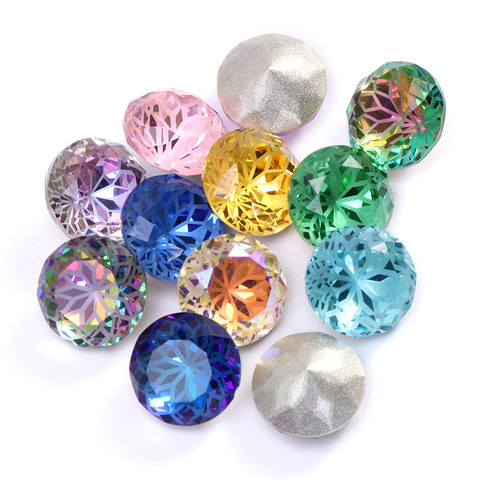Pipatian Rhinestone Gemstone Flower K9 Glass Decoration Shiny Strass Stone Round Jewelry Gems Clothes Decor Crystal for Crafts ► Photo 1/6