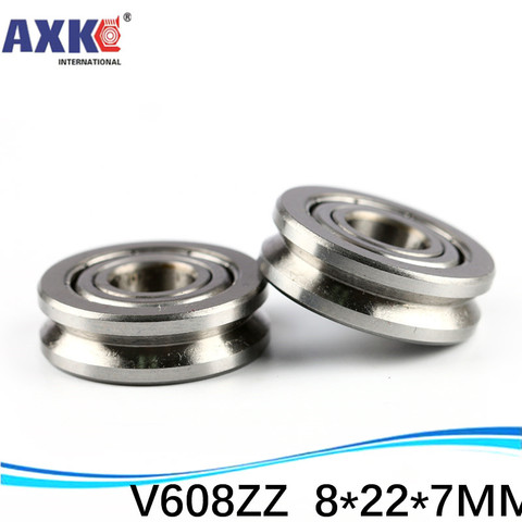V 608ZZ Outer ring V grooved straightener guide wheel bearings  8*22*7 mm pulley bearings V groove width 1.5 mm V608/22 ► Photo 1/6