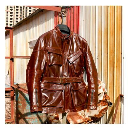 YR!Free shipping.Super Italy tanned cowhide wear.Vintage Hunting style leather jacket,Plus size classic genuine leather coat, ► Photo 1/6