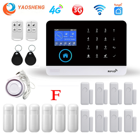 YAOSHENG PG-103 4G 3G GSM Wireless Alarm System Tuya SmartLife APP for Home Security Alarm PIR Sensor Door Sensor Smart Home Kit ► Photo 1/1