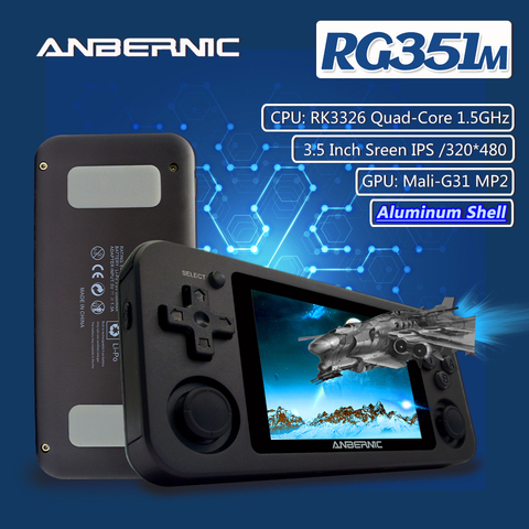 ANBERNIC RG351M New Version Wifi PS1 Retro GAME 2400 GAMES 64G Games RG351P -Upgrade Version RK3326 N64 Pocket Game Player 351M ► Photo 1/6