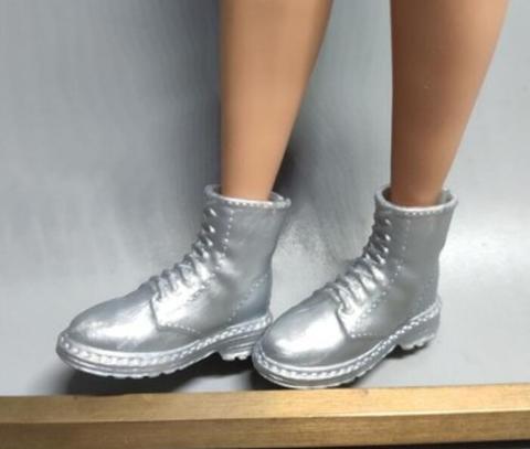 Doll shoes boots black silver high heels flat foot accessories for your barbiee dolls BBI20221021B ► Photo 1/6