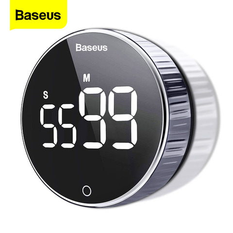 Baseus LED Digital Kitchen Timer For Cooking Shower Study Stopwatch Alarm Clock Magnetic Electronic Cooking Countdown Time Timer ► Photo 1/6