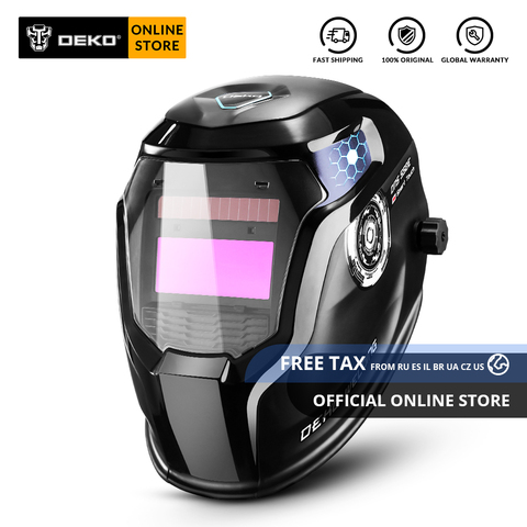 Original DEKO DNS-550 Solar Power Auto Darkening Welding Helmet Welder Lens Mask 92*42cm Larger View Area for TIG MIG MMA Grind ► Photo 1/6