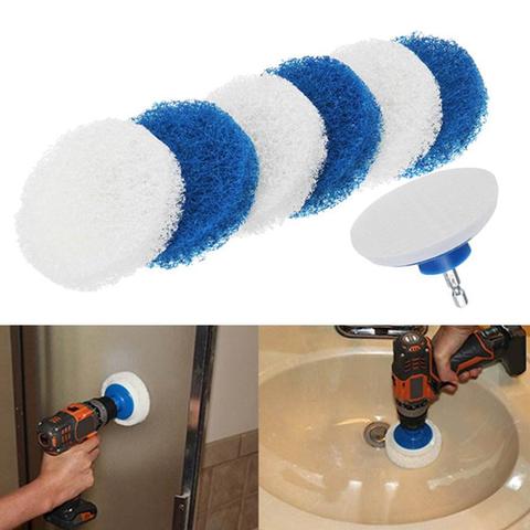 7Pcs Cleaning Scouring Scrubber Backing Pad Electric Drill Brush Accessories Set leaning patio furniture, windows, siding boat ► Photo 1/6