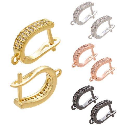 ZHUKOU 12x18mm crystal Earring Hooks Accessories for Earrings Jewelry Making Women Handmade Tassle Earring Wholesale model:VE122 ► Photo 1/6