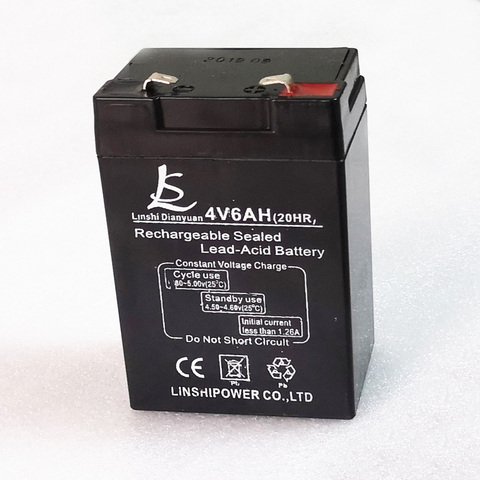 US 4V 6.0Ah Rechargeable lead acid storage battery cell 6000mAh for LED light bulb and electronic scale balance maintenance free ► Photo 1/2