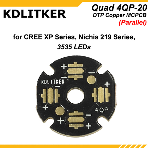 KDLITKER Quad 4QP-20 DTP Copper MCPCB for Cree XP Series / Nichia 219 Series / 3535 LEDs (1 pc) ► Photo 1/4